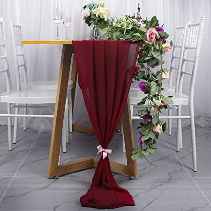 Chemin de table en mousseline 35x275 cm