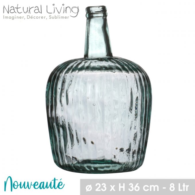 VASE DAME JEANNE SAHARA 8LTR EN VERRE RECYCLE