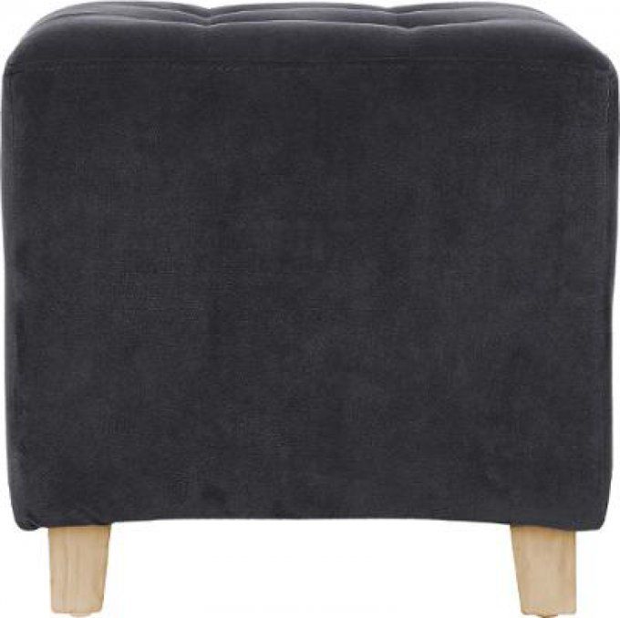 Pouf Velours Gris Trend