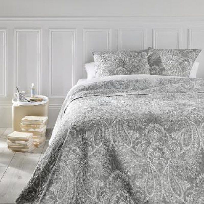 DESSUS LIT MARIE 240X260+2 TAIES  GRIS CLAIR