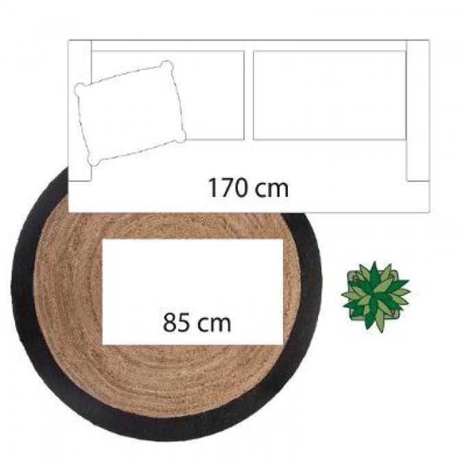 Tapis en jute bord noir Atmosphera