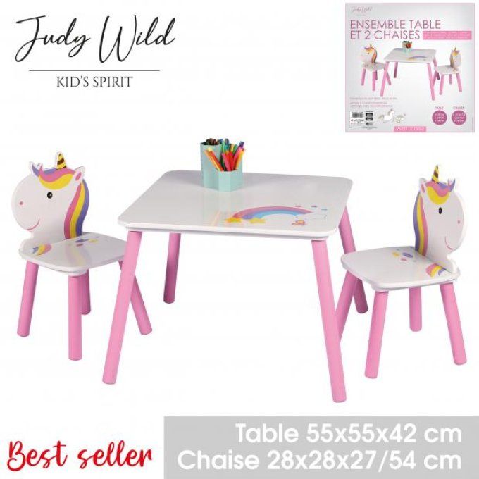 SWEET LICORNE-  Table et 2 chaises