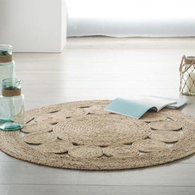Tapis Rond Ajouré En Jute.