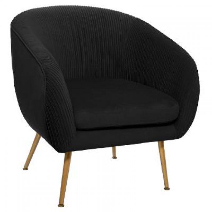 Fauteuil plissé Noir Solaro Atmosphera