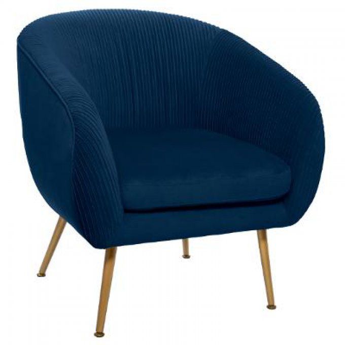 Fauteuil plissé Bleu Solaro Atmosphera