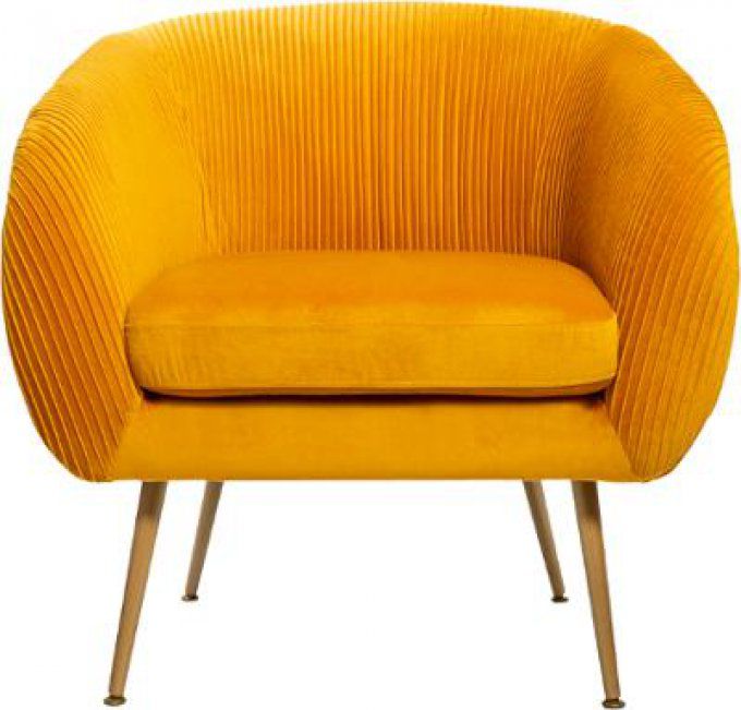 Fauteuil plissé Jaune Solaro Atmosphera