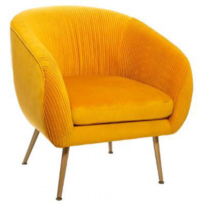 Fauteuil plissé Jaune Solaro Atmosphera