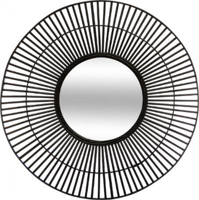 MIROIR EN BAMBOU NOIR D77