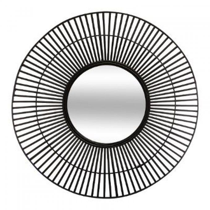 MIROIR EN BAMBOU NOIR D77