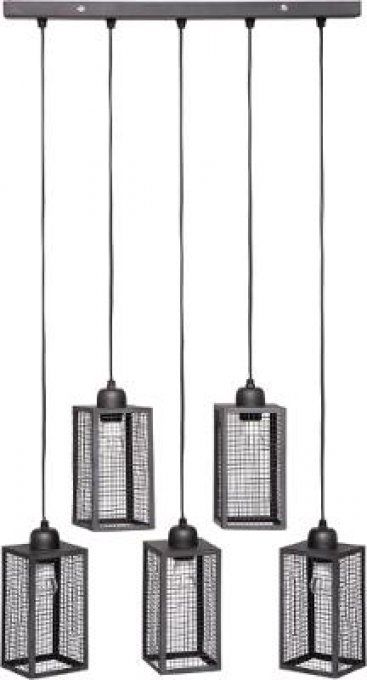 Suspension métal x5 " Hune" noir L58