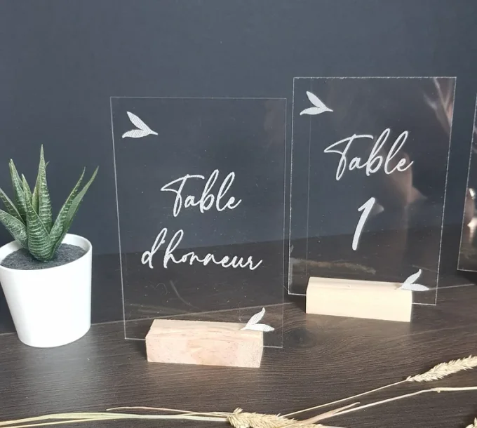 Numéro de table mariage ou personnalisation 