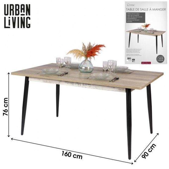BROOKLYN - TABLE A MANGER AVEC PIED EN METAL NOIR 