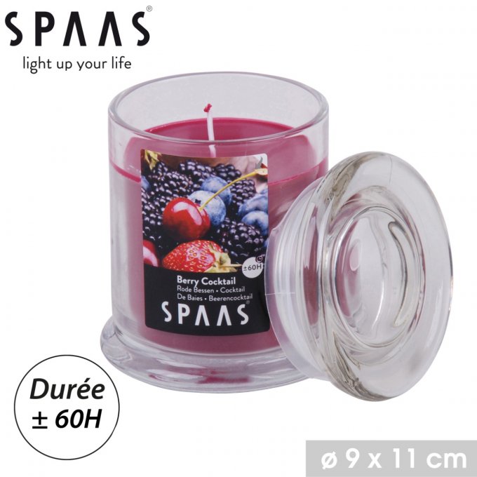 SPAAS- Bougie dans un grand bocal en verre Parfum cocktail de baies