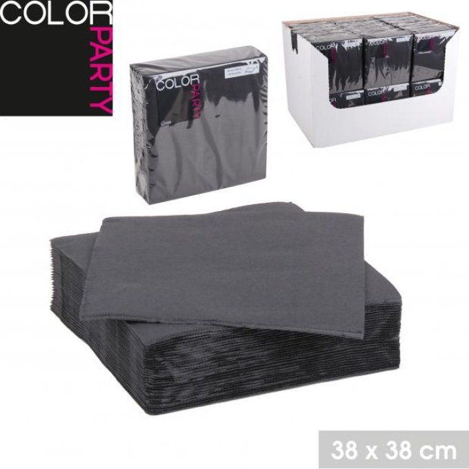 JETABLE - SERVIETTE EN PAPIER X30PCS NOIR 38x38 cm 