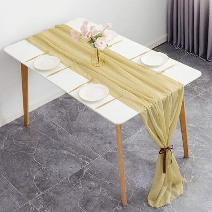 Chemin de table en mousseline 35x275 cm