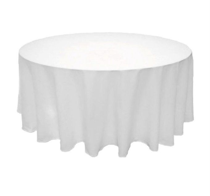 Nappe ronde en polyester D.180 ivoire.