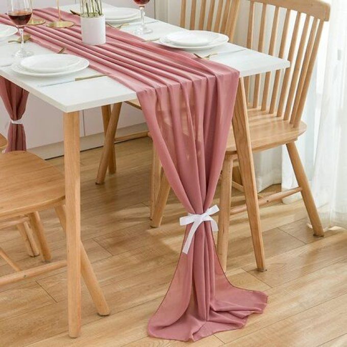 Chemin de table en mousseline 35x275 cm