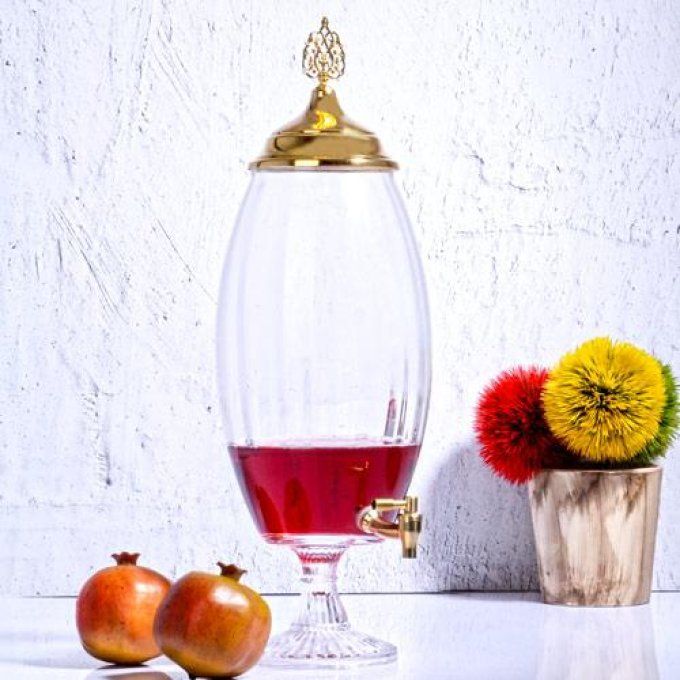 Distributeur de boissons Lina en verre 5Ltr Doré 