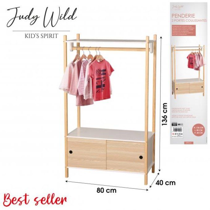 JUDY WILD - DREAM - PENDERIE AVEC 2 PORTES COULISSANTES 80X40XH136CM 