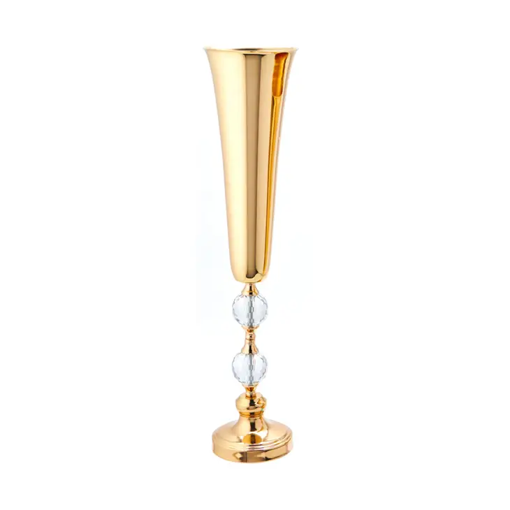Vase trompette  gold H.67.31 cm