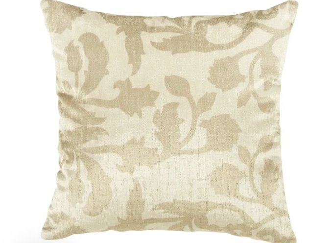 Coussin velours beige et taupe imprimé 43x43cm