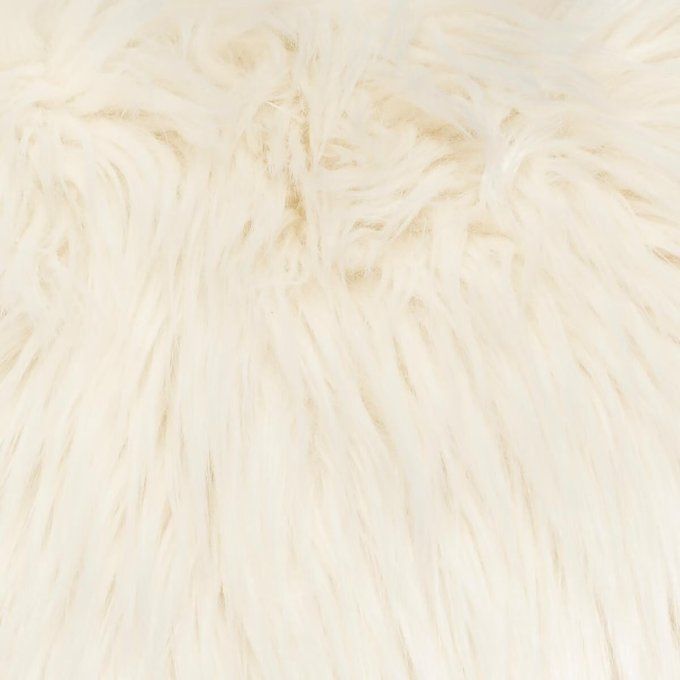 Coussin fausse fourrure ivoire 40 x 40 cm