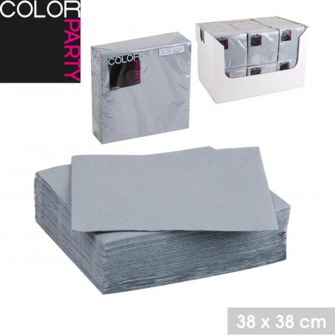 JETABLE - SERVIETTE EN PAPIER X30PCS GRIS 38x38 cm 