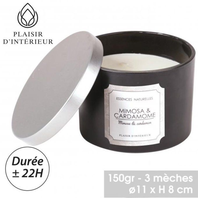 Bougie parfumée Mimosa et cardamome 3 mèches 