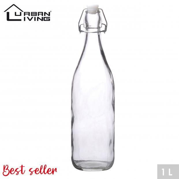 Bouteille en verre 1 ltr transparente - Koropaconfortetdeco