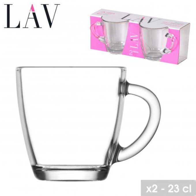 Mug en verre 24 cl x2
