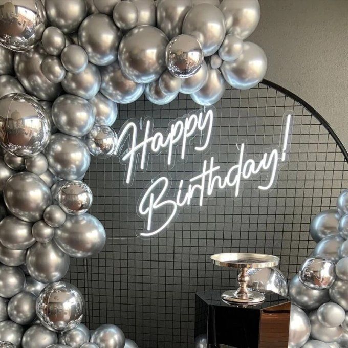 Lettre lumineuse : Happy Birsthday avec option de changement de couleur.