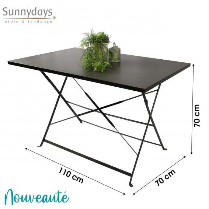 COLLECTION "MISTRAL" TABLE PLIABLE EN METAL 