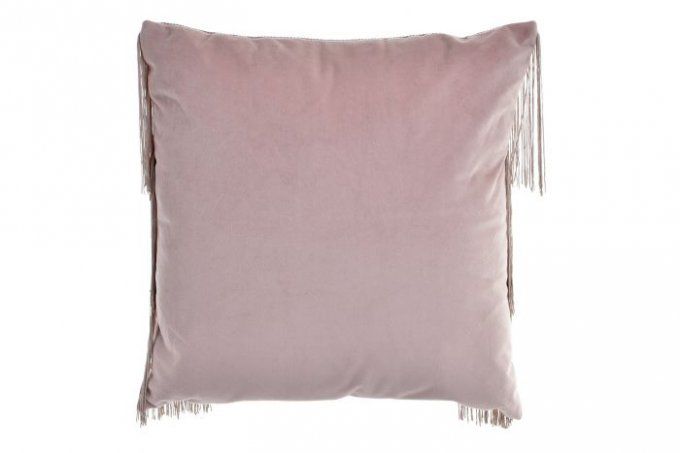 Coussin en Polyester à Franges Grenat ou Rose 45X45
