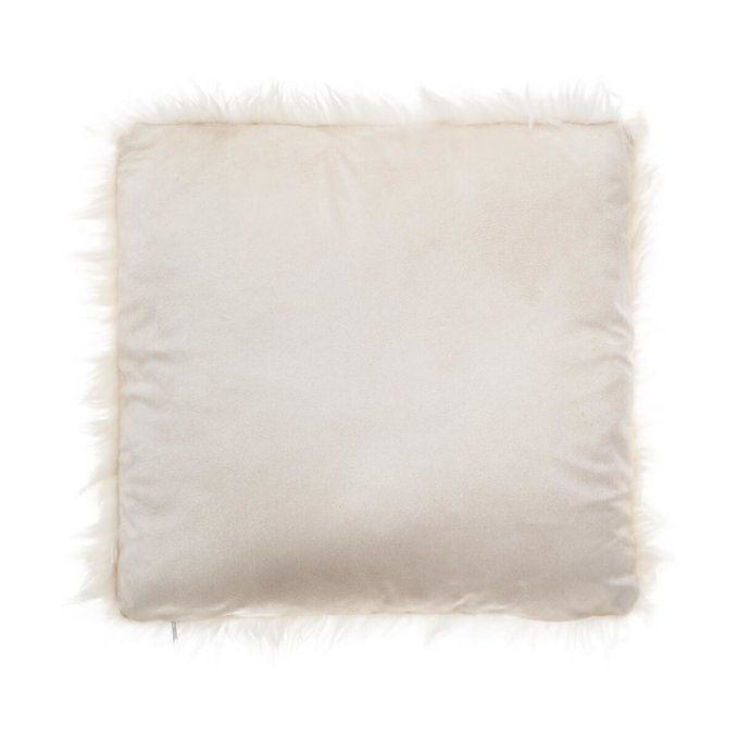 Coussin fausse fourrure ivoire 40 x 40 cm