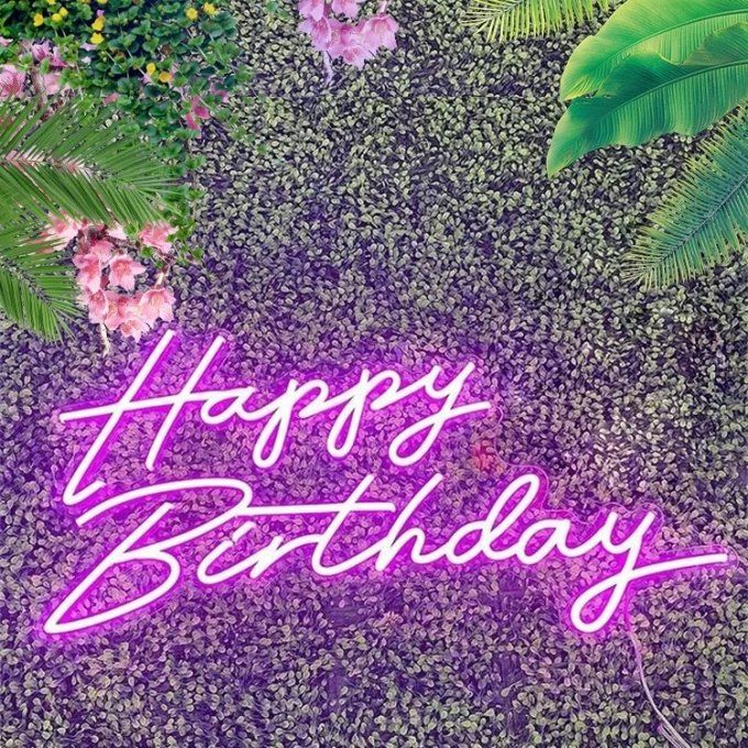 Lettre lumineuse : Happy Birsthday avec option de changement de couleur.