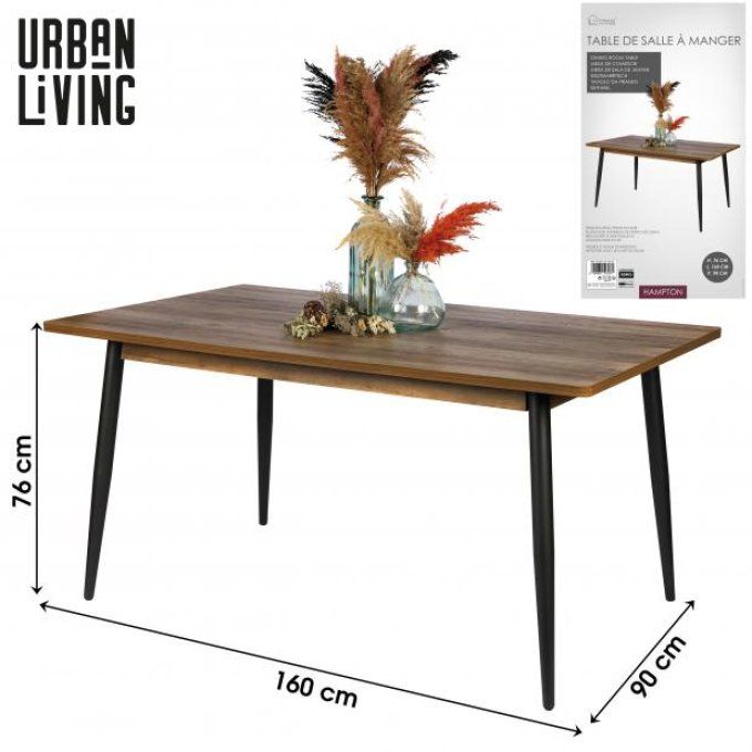 HAMPTON - TABLE A MANGER AVEC PIED EN METAL NOIR