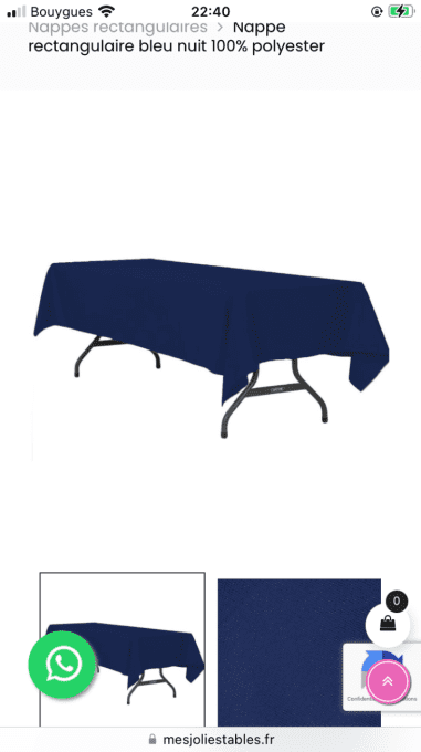 Nappe rectangulaire 150x 300 cm 