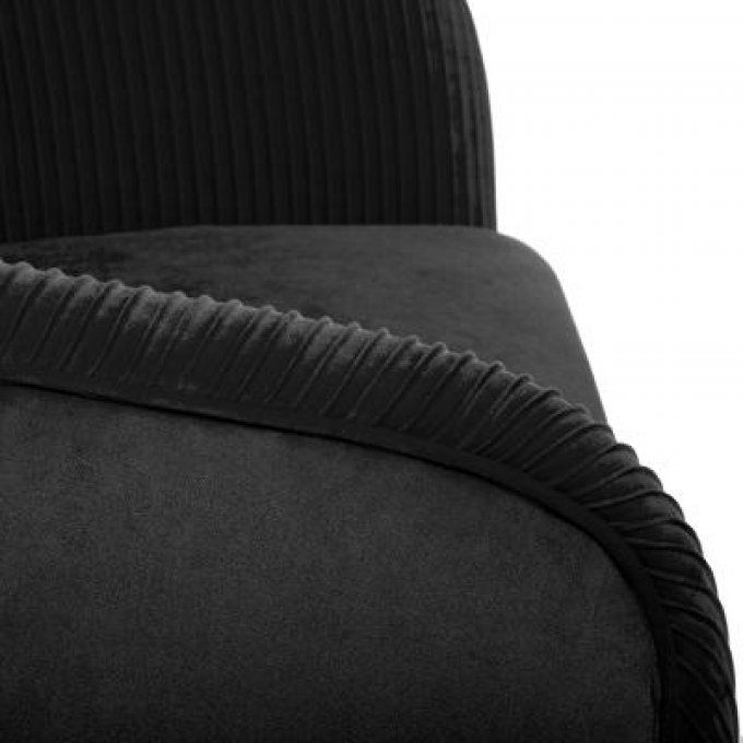 Fauteuil plissé Noir Solaro Atmosphera
