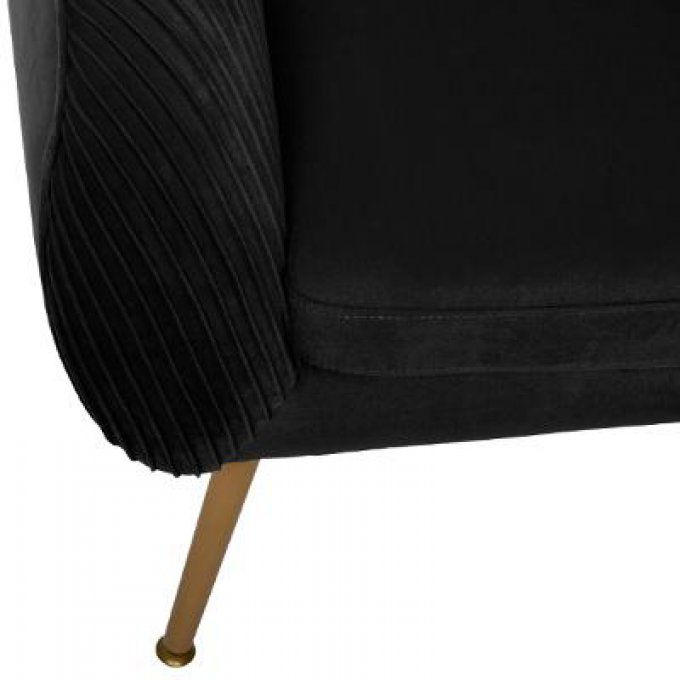 Fauteuil plissé Noir Solaro Atmosphera