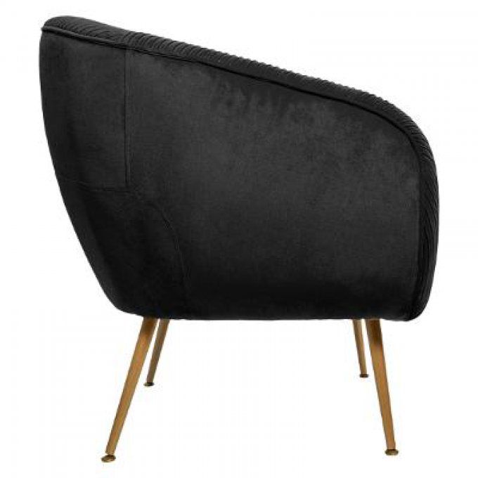 Fauteuil plissé Noir Solaro Atmosphera