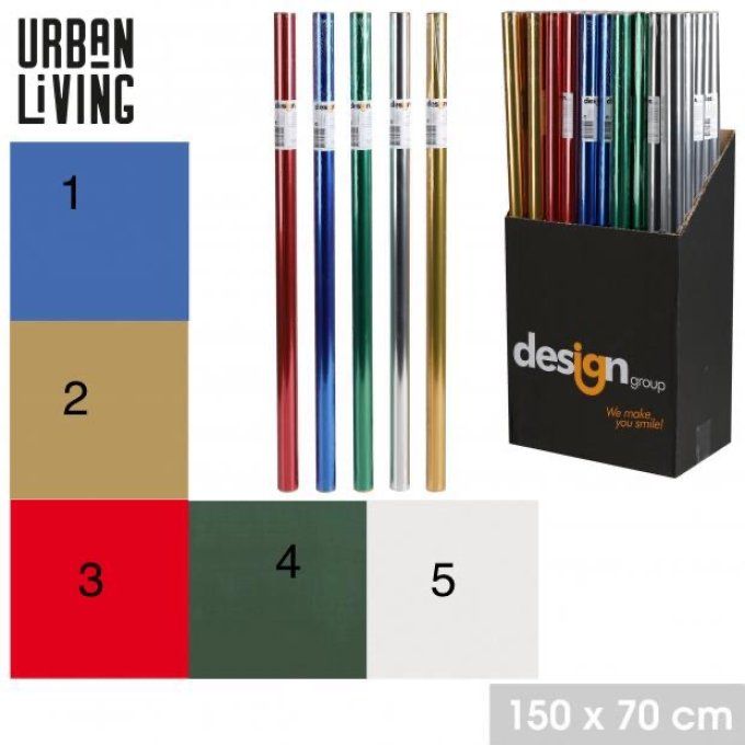 Papier cadeau métallisé 5 coloris 