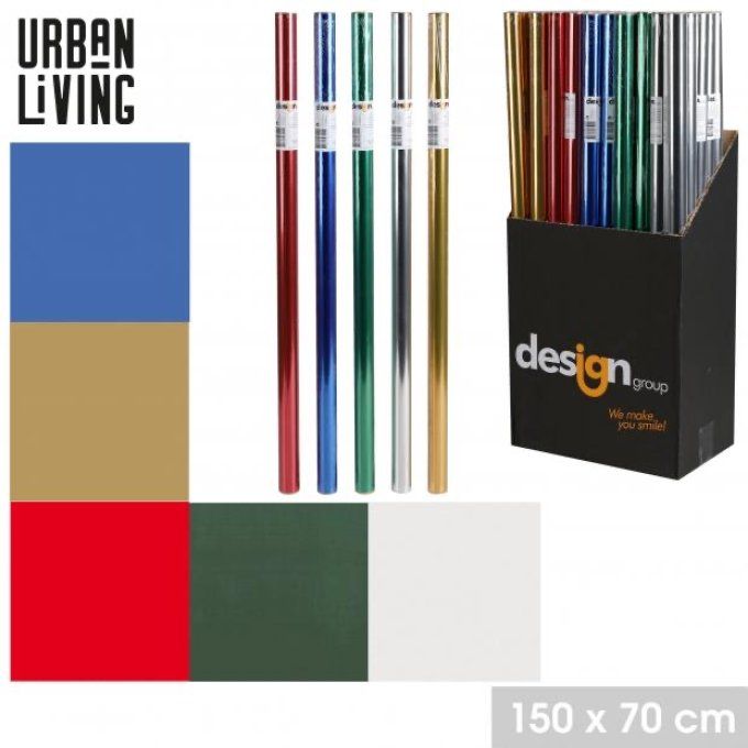 Papier cadeau métallisé 5 coloris 