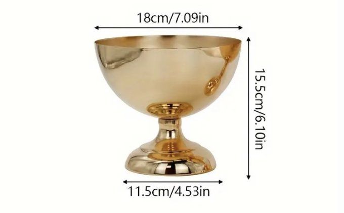 Vase métal or 15,5,m