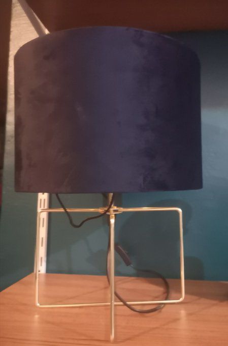 Lampe à Poser pieds en métal abat-jour en velour