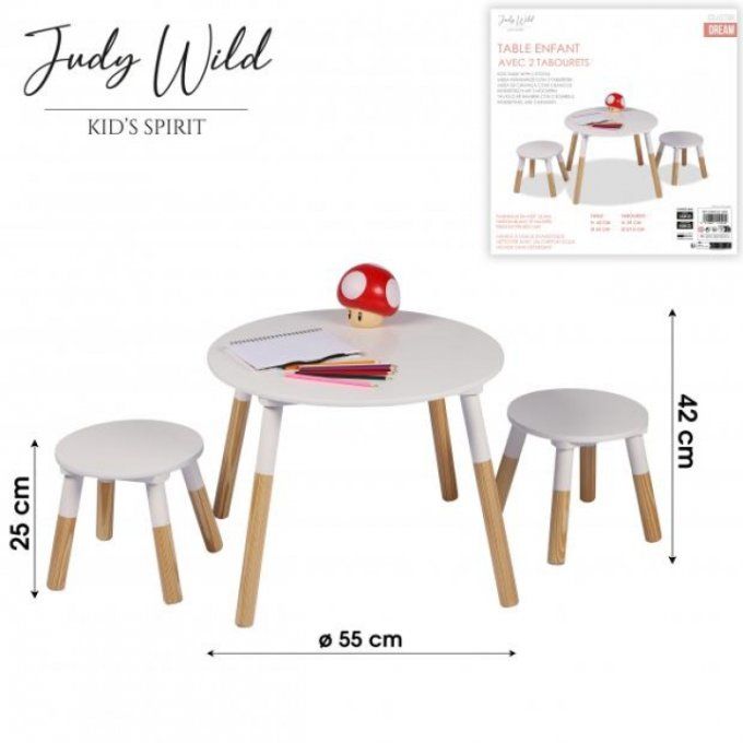 Table enfant et 2 tabouret 