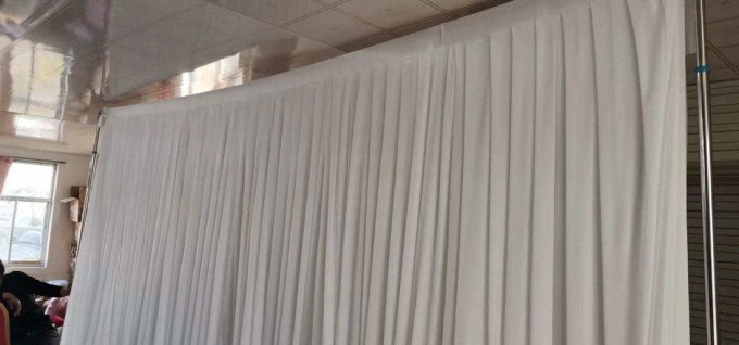 Voilage pour drapés coloris blanc crème 2.50x14M en Mousseline #90