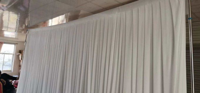 Voilage pour drapés coloris blanc crème 2.50x2.75M en Mousseline 90.