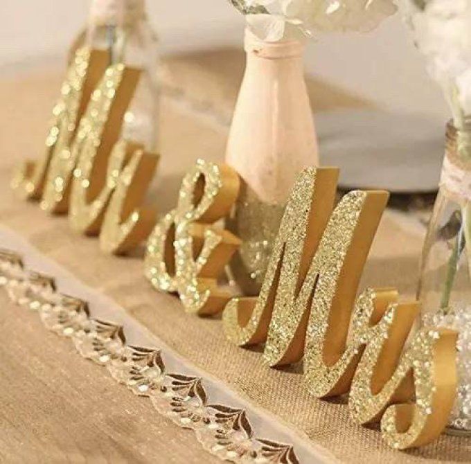 Lettre en bois Mr & Mrs