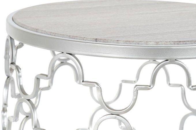 TABLE AUXILIAIRE SET 2 MÉTAL 48X48X57 ARGENT