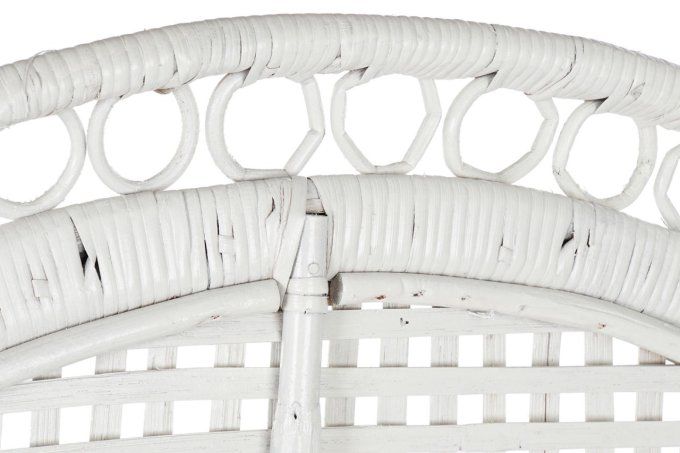 FAUTEUIL ROTIN POLYESTER 96X66X140 BLANC